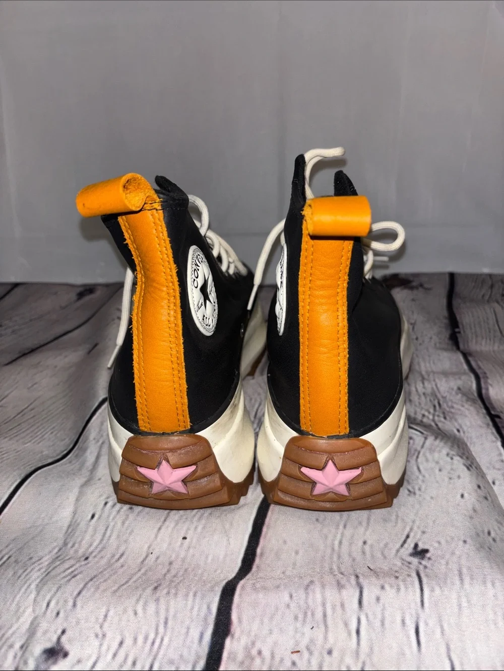 Converse Kids Black and Brown Platform Lug Sole High-Top Sneakers